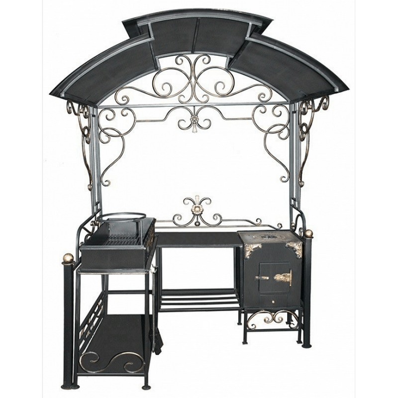 кованый мангал с крышей